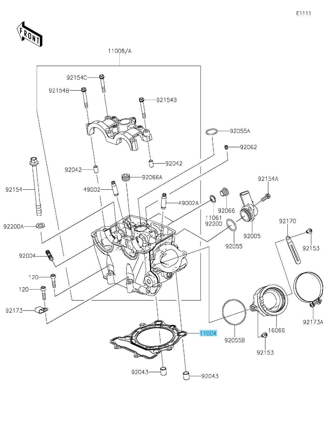 KAWASAKI KX250 2021-2024 Genuine Cylinder Head Gasket 11004-0798 OEM
