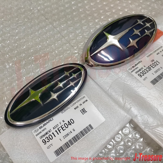 SUBARU IMPREZA WRX STI GD# 03-05 Genuine Subaru Oval Front & Rear Emblem Set OEM