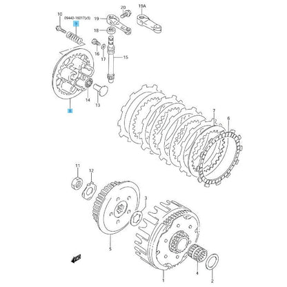 SUZUKI RM85 '02-09 2012 '15-23 Genuine Clutch Pressure Disc & Spring(x5) Set OEM