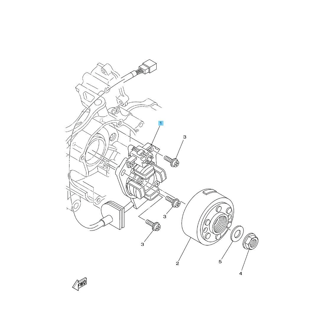 YAMAHA YZ125 '06-21 YZ125X '20-22 Genuine Generator Base Assy 1C3-85560-12 OEM