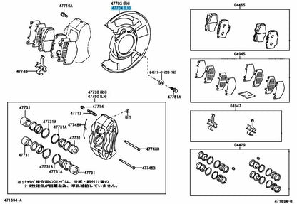 TOYOTA LEXUS LX450 FZJ80 92-97 Genuine Disc Brake Dust Cover F/LH 47782-60100