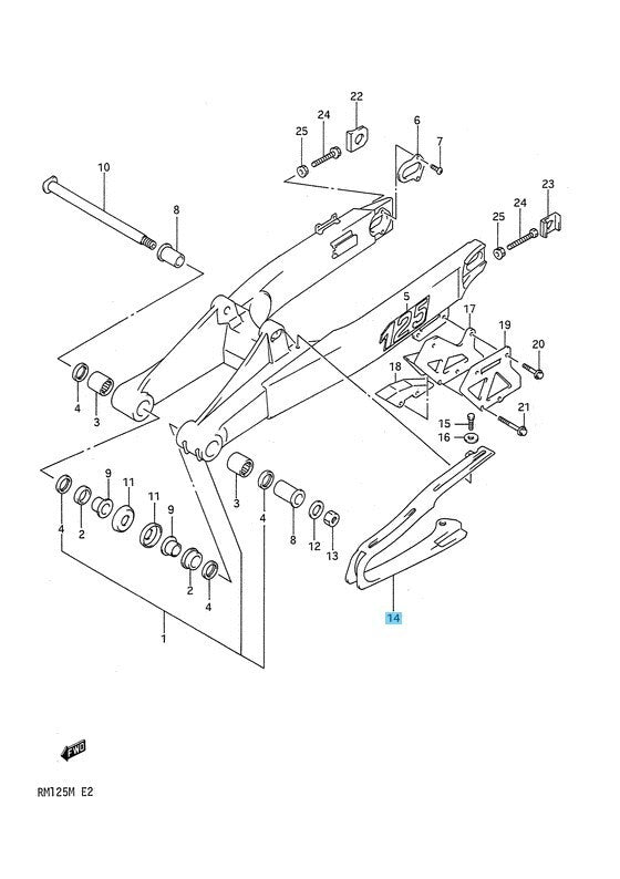 SUZUKI RM125 89-95 Genuine Chain Touch Defense Buffer 61273-27C01 OEM