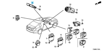 HONDA ACORD HYBRID 2013-2017 Genuine Red Clear Hazard Switch 35510-T2A-J01 OEM