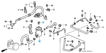 HONDA CIVIC 96-98 CRV 97-01 Genuine Power Steering Pump Reservoir Tank & Cap OEM