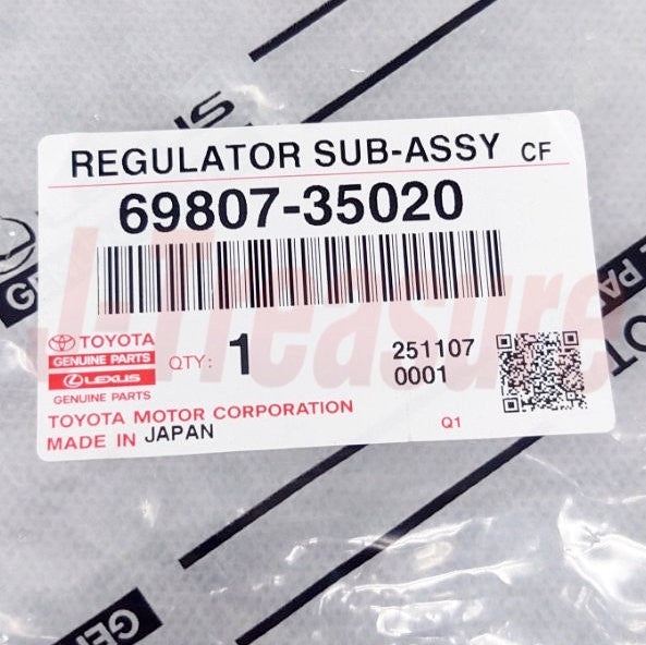 TOYOTA 4RUNNER HILUX SURF Genuine Regulator Sub-Assy Back Door Power Window OEM