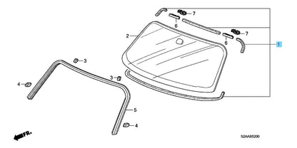 HONDA S2000 AP1 AP2 '00-09 Genuine Front Windshield Dam Rubber Set 04731-S2A-000
