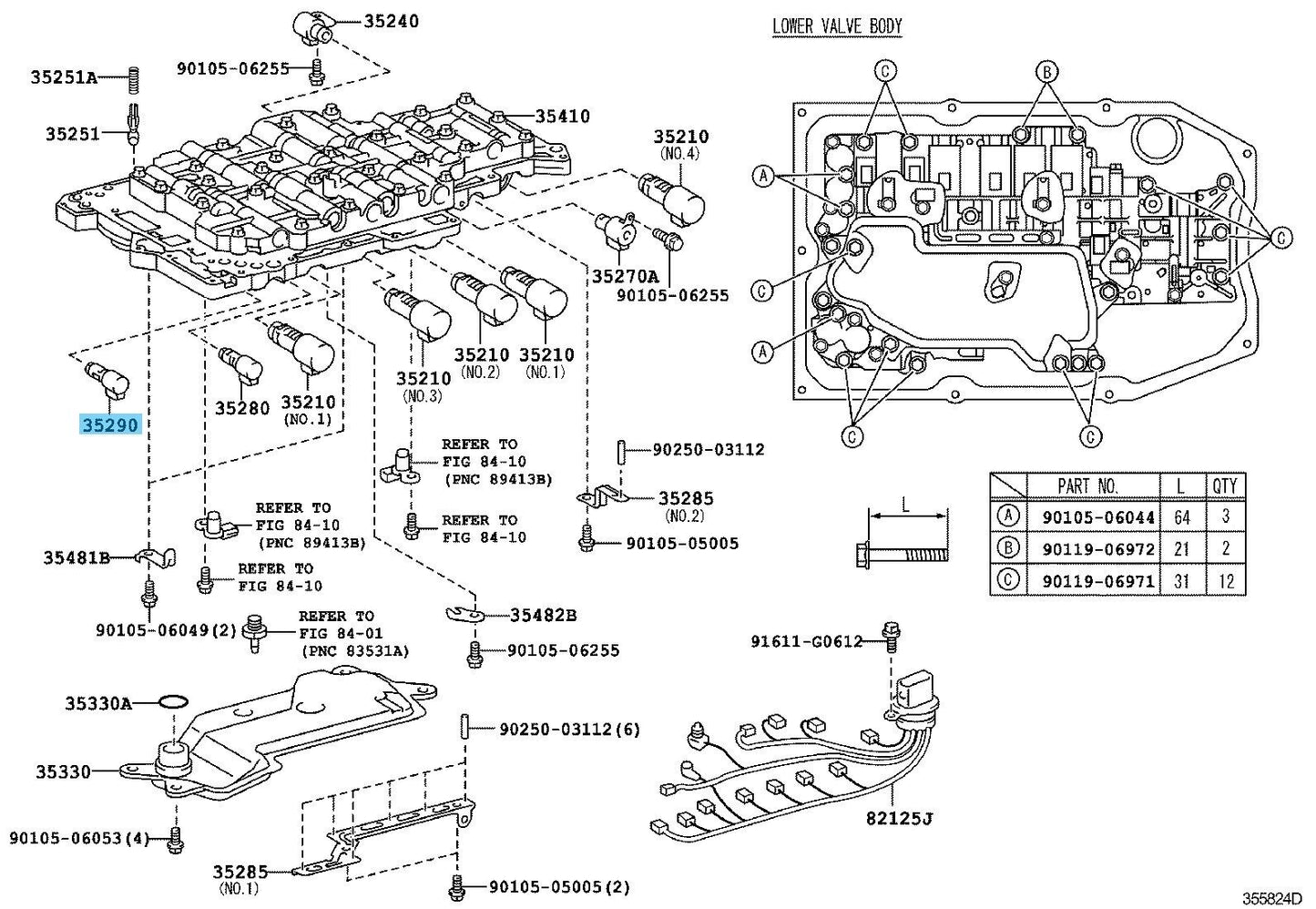 TOYOTA LEXUS URL10 16-20 Genuine Line Pressure Control Solenoid Assy 35290-50020