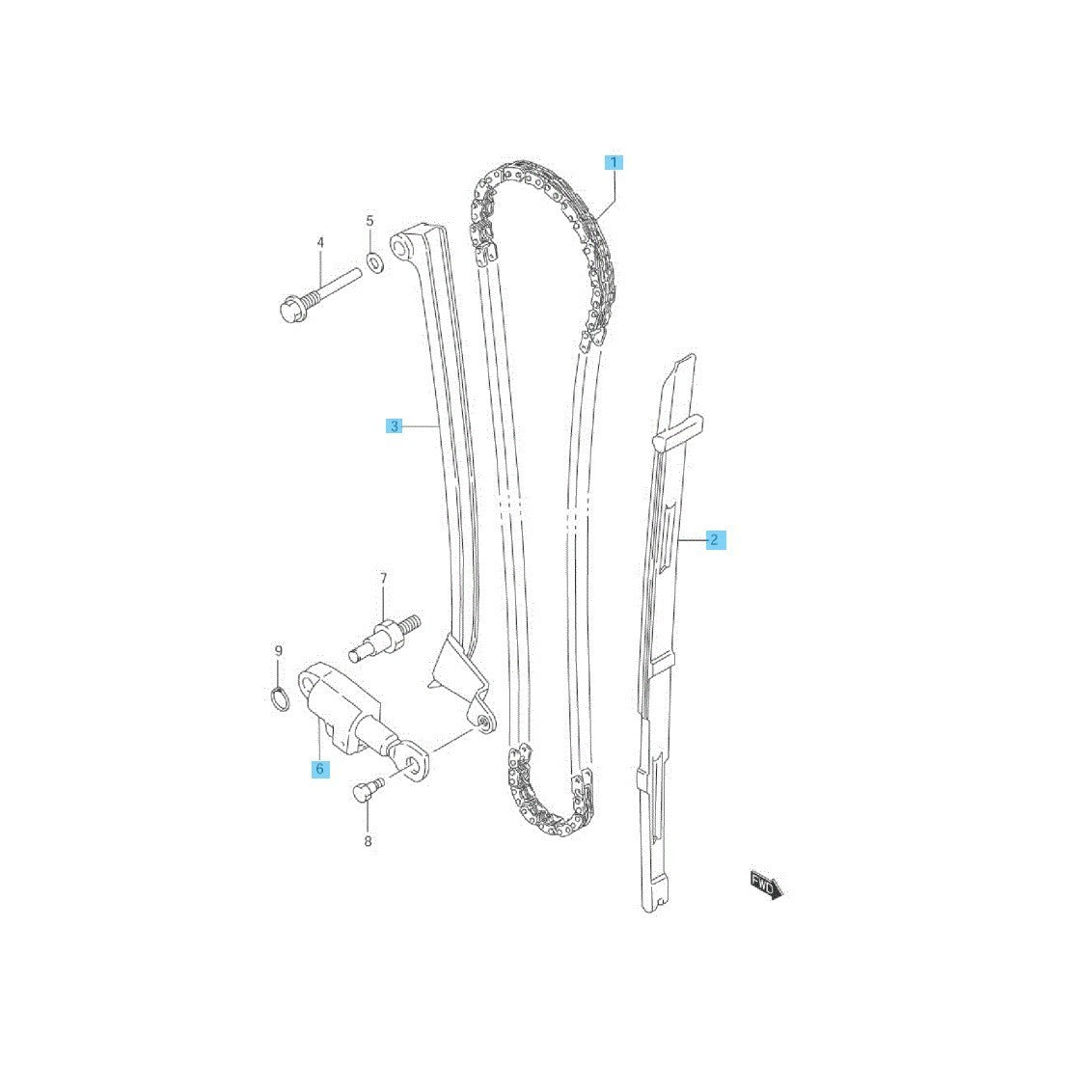 SUZUKI SAVAGE LS650P '86-88 '95-04 Genuine Chain & Guide & Tensioner & Adj Set