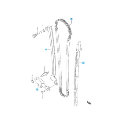 SUZUKI SAVAGE LS650P '86-88 '95-04 Genuine Chain & Guide & Tensioner & Adj Set