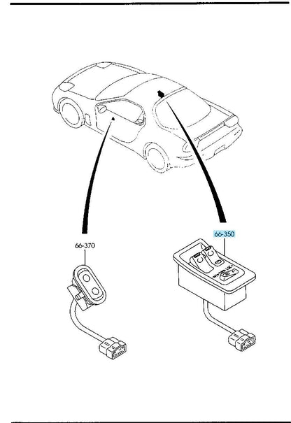 MAZDA RX-7 RX7 FD3S 1993-2002 RHD Genuine Driver's Side Power Window Switch OEM