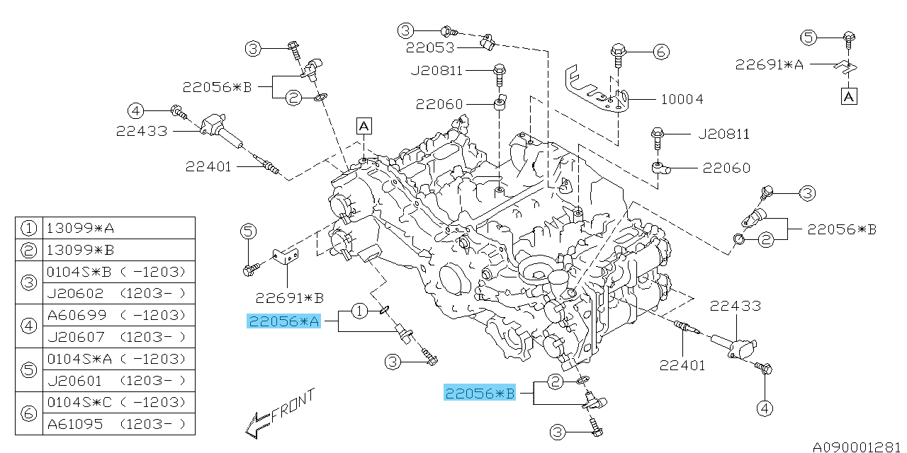 SUBARU FORESTER SJ# 2011-2017 Genuine Camshaft Sensor Assy 22056AA270 x2 Set OEM
