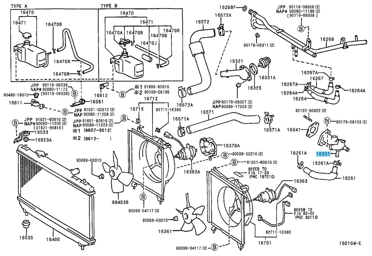 TOYOTA CAMRY SXV20 SXV25 1997-2001 Genuine Water Outlet 16331-74220 OEM