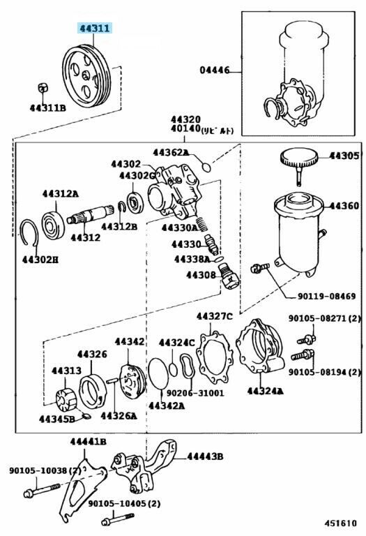 TOYOTA SUPRA LEXUS GS IS SC Genuine Power Steering Pump Pulley 44311-22091 OEM