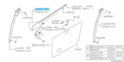 SUBARU IMPREZA GC GF 93-01 Genuine F/Door Out Weather Strip RH 62301FA020 OEM