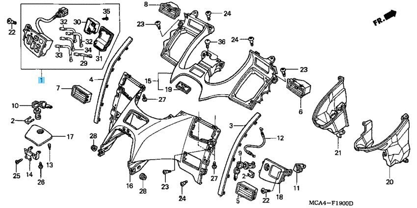 HONDA GOLDWING GL1800 01-05 Genuine Height Control Switch Assy 35800-MCA-043 OEM