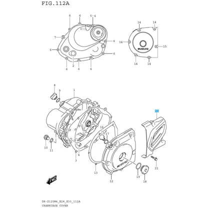 SUZUKI DR-Z125L 03-09 12-24 Genuine Engine Sprocket Cover 11360-08G00 OEM