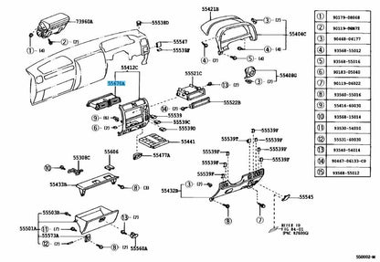 TOYOTA LAND CRUISER PRADO KDJ90 Genuine Instrument Panel Center Register Assy