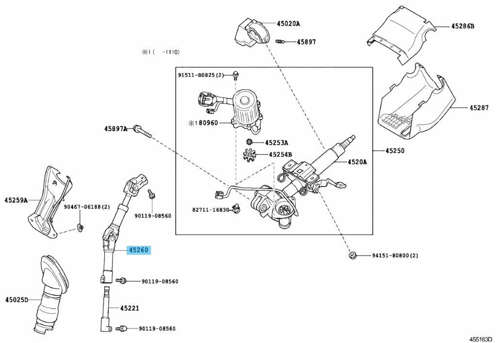 TOYOTA ALPHARD ANH20 08-18 Genuine Steering Intermediate Shaft Assy,No.2 OEM