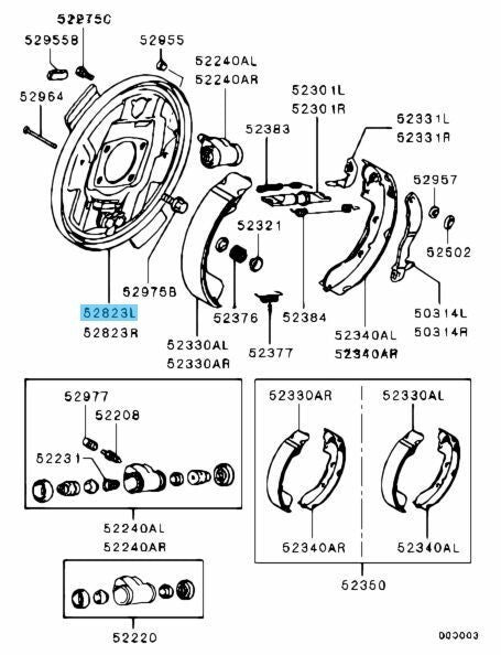MITSUBISHI LANCER CS7# 04-06 Genuine Rear Brake Backing Plate LH OEM For 2WD