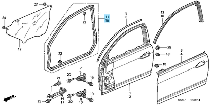 HONDA INTEGRA ACURA RSX DC5 02-06 Genuine Front Door Weatherstrip RH & LH OEM