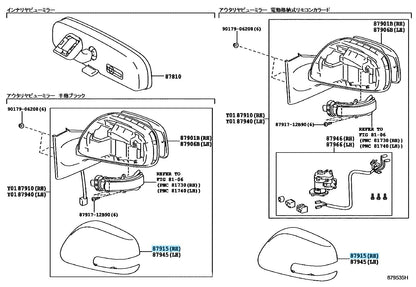 TOYOTA VITZ YARIS SCION xD Genuine Outer Mirror Cover Right 87915-12070-B0 OEM