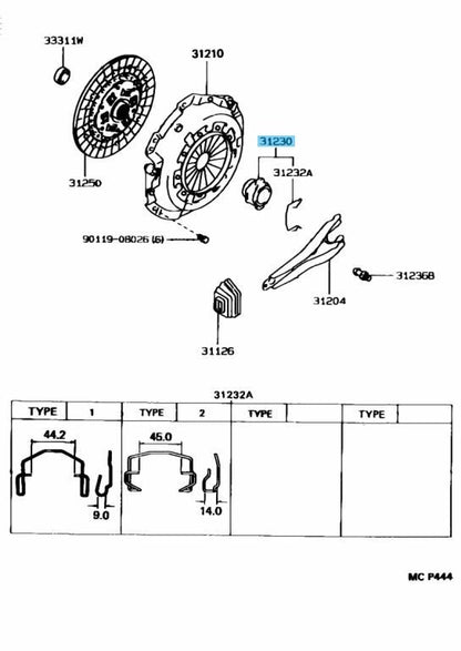 TOYOTA W58 Transmission Genuine Clutch Release Bearing SUPRA JZA80 5MT 2JZGE OEM