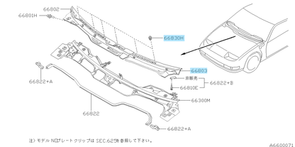 NISSAN FAIRLADY Z 300ZX Z32 RHD Genuine Cowl Top Grill Left Side With Clip OEM