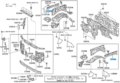 TOYOTA FJ CRUISER GSJ15 08-14 Genuine Front Fender Apron Reinforcement R & L set