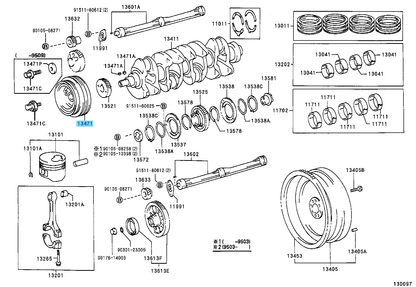 TOYOTA 4RUNNER LAND CRUISER Genuine 1KZ-TE Crankshaft Pulley 13408-67020 OEM