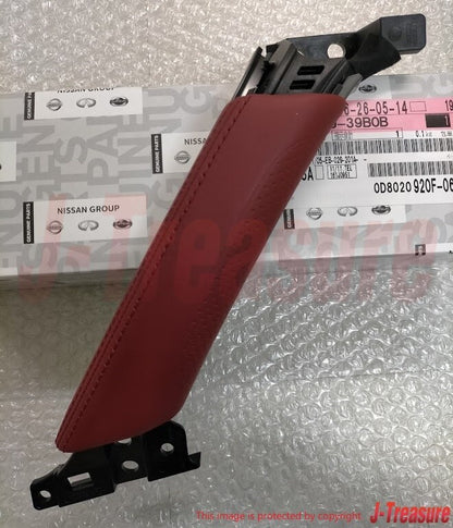 NISSAN GT-R R35 14-16 Genuine Red Leather Door Pull Handle Right & Left Set OEM