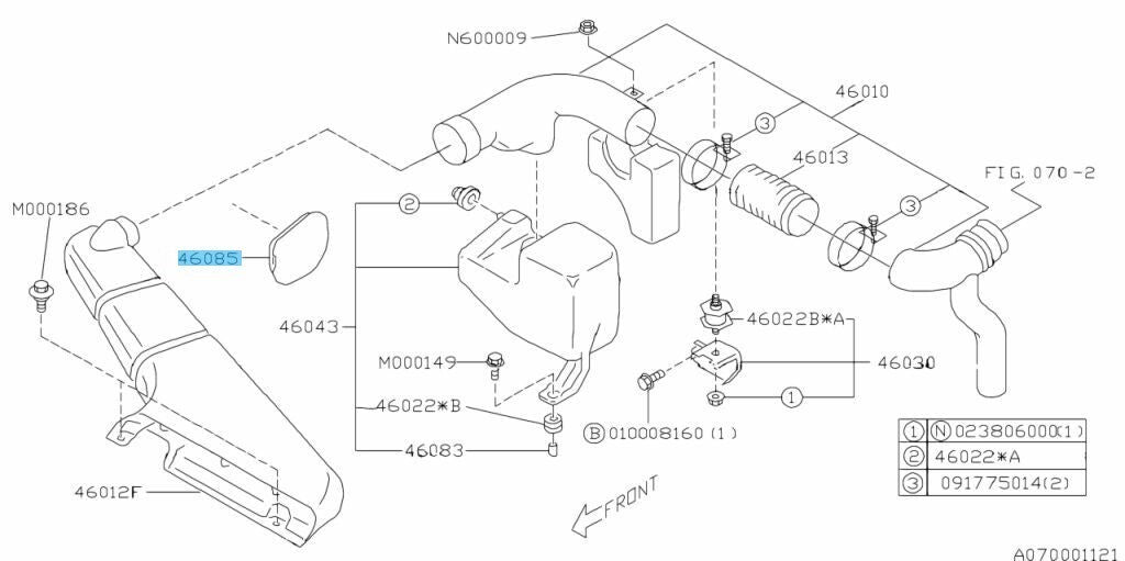 SUBARU IMPREZA WRX STI GC# Genuine Air Intake Fender Plug Cap Block 46059FA000