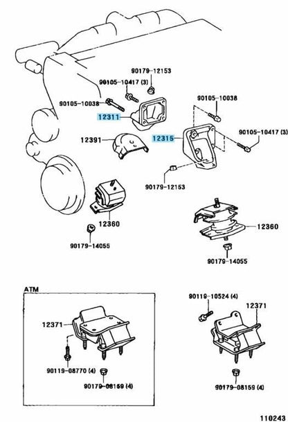 TOYOTA LEXUS Genuine 1JZ-GTE 2JZ-GE 2JZ-GTE Engine Mount Bracket RH & LH Set OEM