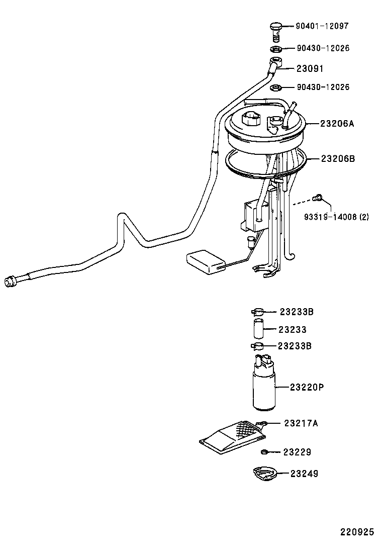 TOYOTA SUPRA JZA80 93-98 Genuine Fuel Pump Bracket Sender Unit 23206-46140 OEM