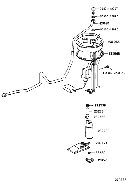 TOYOTA SUPRA JZA80 93-98 Genuine Fuel Pump Bracket Sender Unit 23206-46140 OEM