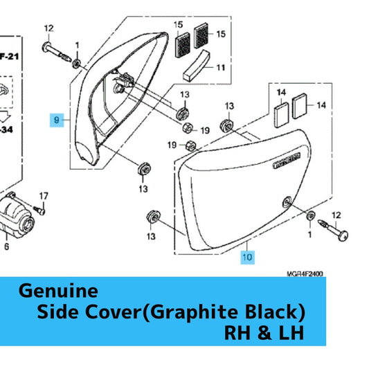 HONDA VT750RS '10-13 Genuine Side Cover(Graphite Black) RH & LH Set OEM