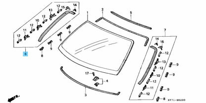 HONDA INTEGRA DC# 94-01 Genuine Front Windshield Molding Right 73152-ST7-003 OEM
