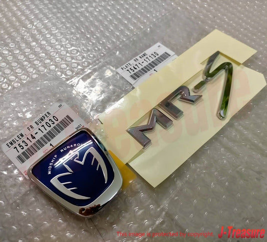 TOYOTA MR2 Roadster Spyder ZZW30 Genuine Front Blue & Rear MR-S Emblem Set OEM