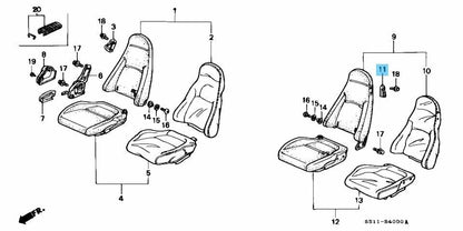 HONDA BEAT PP1 1991-1996 Genuine Seatbelt Guide Left 81527-SS1-000ZA OEM