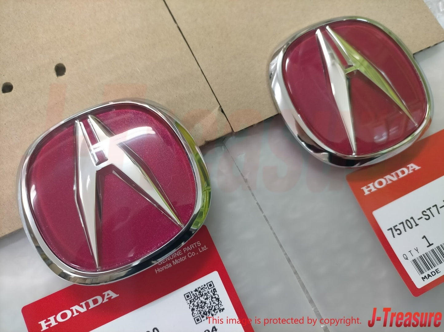 HONDA ACURA INTEGRA TYPE-R DC2 97-01 Genuine "A" Emblem Red Front & Rear Set OEM