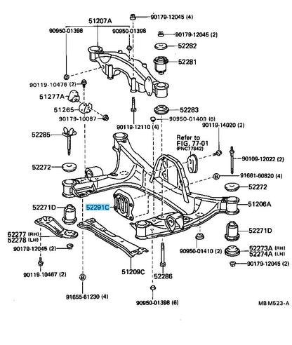 TOYOTA CAMRY SV25 88-91 Genuine Rear Differential Support Member Cushion OEM