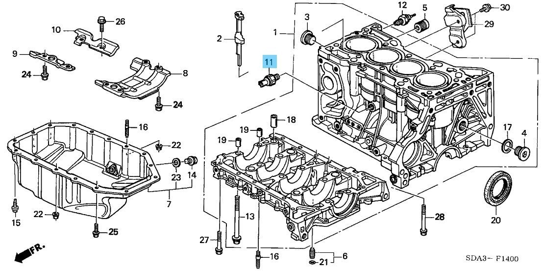 HONDA CR-V RD5 RE4 2002-2009 Genuine Knock Sensor 30530-PPL-A01 OEM