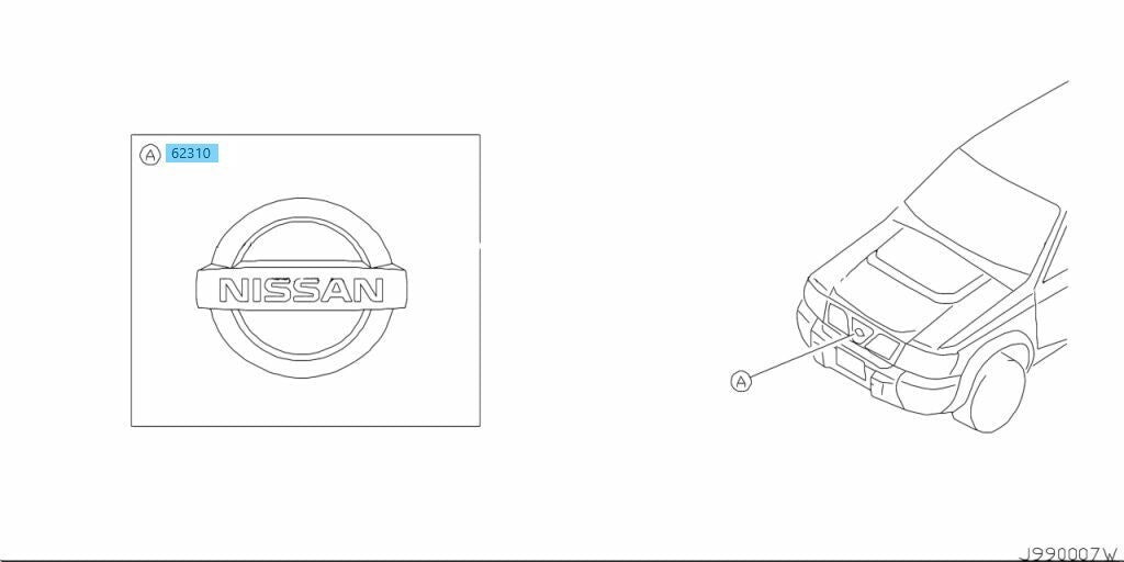 NISSAN PATROL SAFARI Y61 1997-2010 Genuine Front Emblem 62890-VD200 OEM