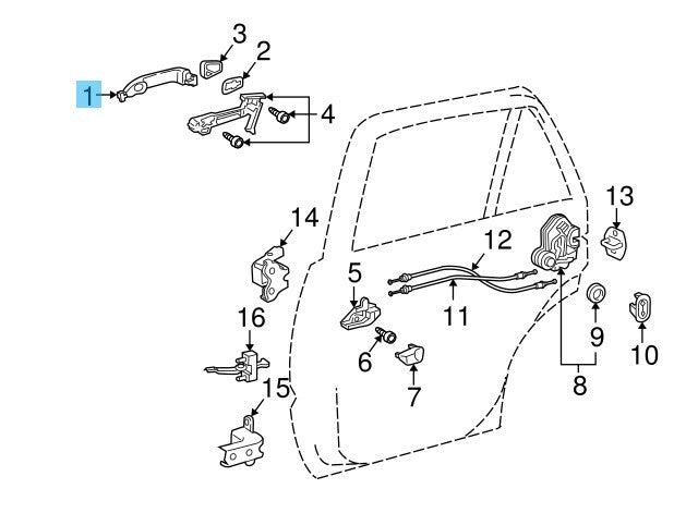 TOYOTA 4RUNNER GRN280 20-22 Genuine Front Door Outside Handle RH or LH OEM