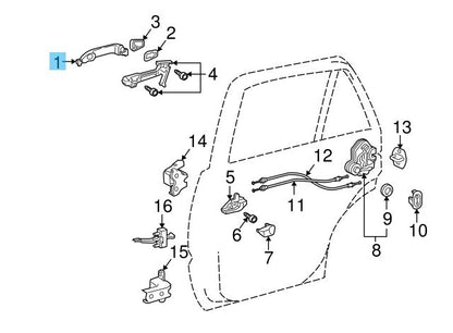TOYOTA 4RUNNER GRN280 20-22 Genuine Front Door Outside Handle RH or LH OEM