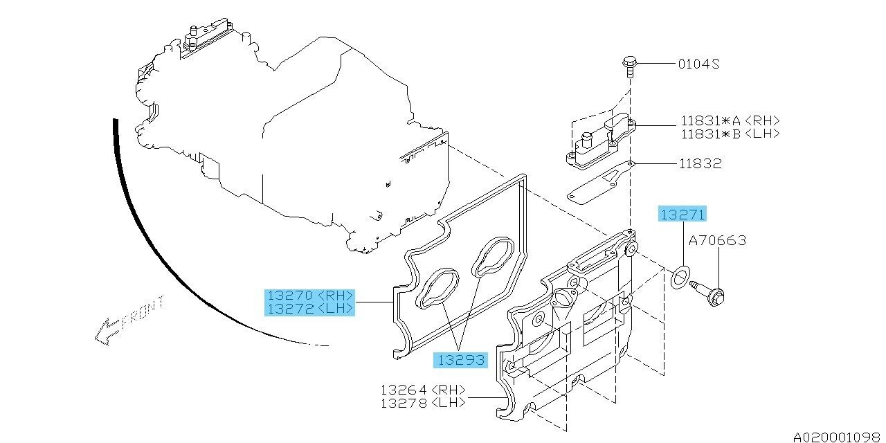 SUBARU IMPREZA WRX GD GG 04-05 Genuine Rocker Cover Gasket Washer RH & LH set