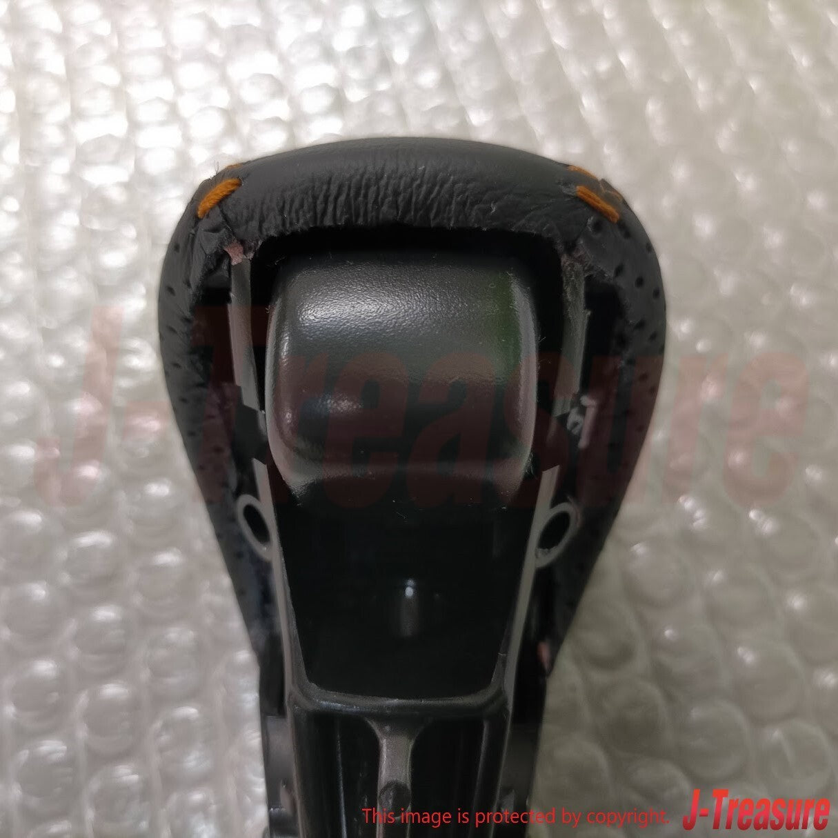 HONDA FIT RS GE8 Genuine Automatic Auto CVT Leather Shift Knob Orange Stitch OEM