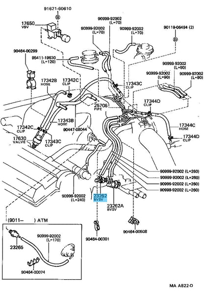 TOYOTA CAMRY VZV21 1988-1991 Genuine Bimetal Vacuum Switching Valve NO.1 OEM