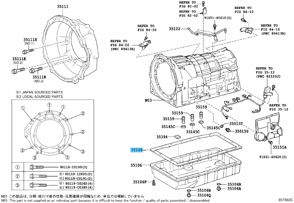 TOYOTA LEXUS IS350 GS450H Genuine Transmission Oil Strainer Gasket O-Ring Set