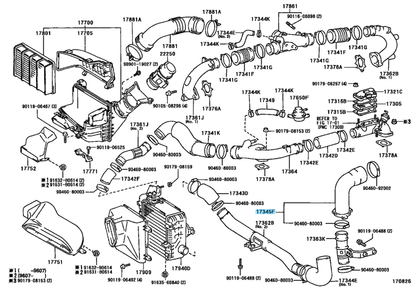 TOYOTA SUPRA JZA80 93-97 Genuine Intercooler Pipe Manifold Hose 17345-46040 OEM