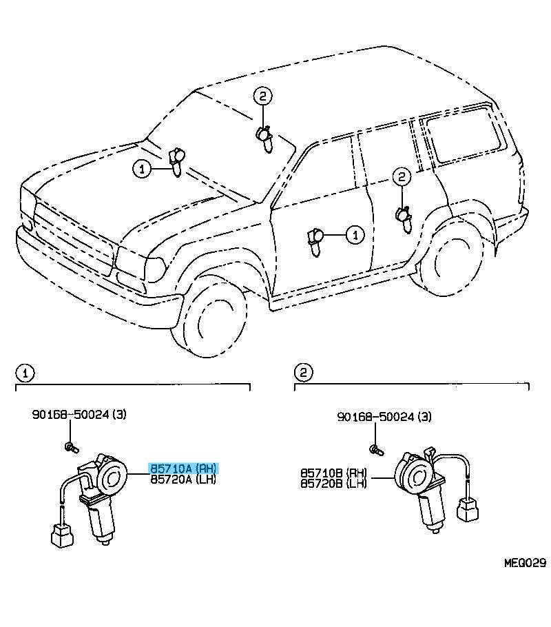 TOYOTA LAND CRUISER FZJ80 '91-97 Genuine F/Door Window Regulator & Motor RH Set
